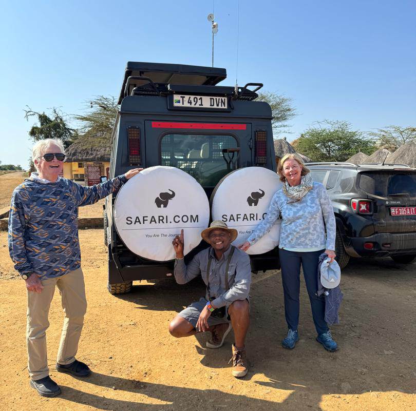 Our guests in the Serengeti who did a full safari in Tanzania that included Ngorongoro Crater next